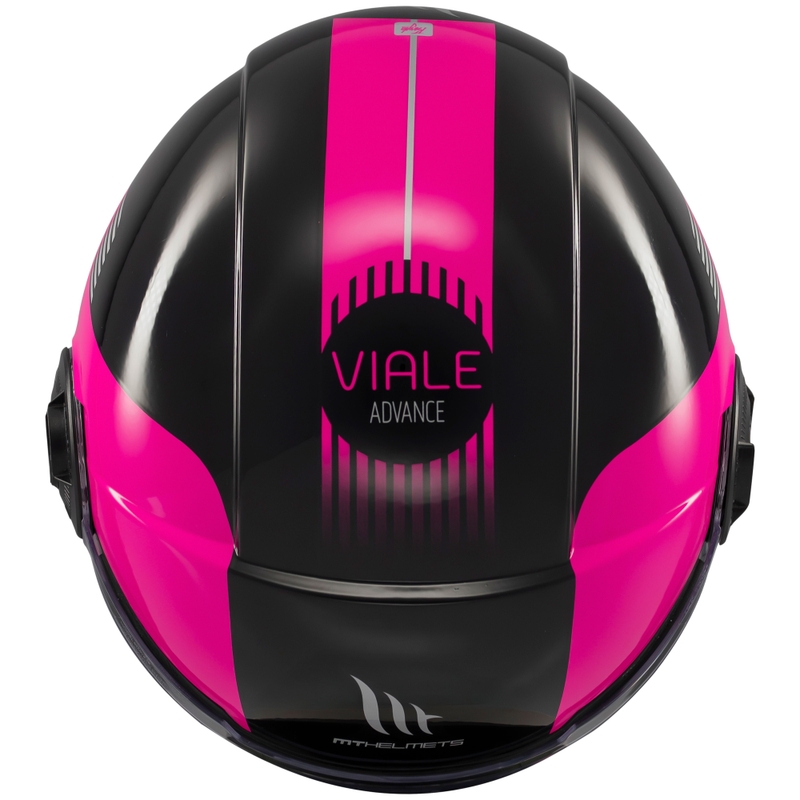 Motorrad-Jethelm MT Viale SV S Advance schwarz-pink