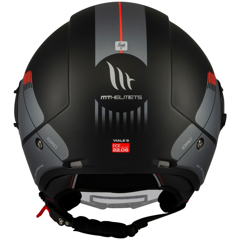 Offener Motorradhelm MT Viale SV S Advance matt schwarz-grau