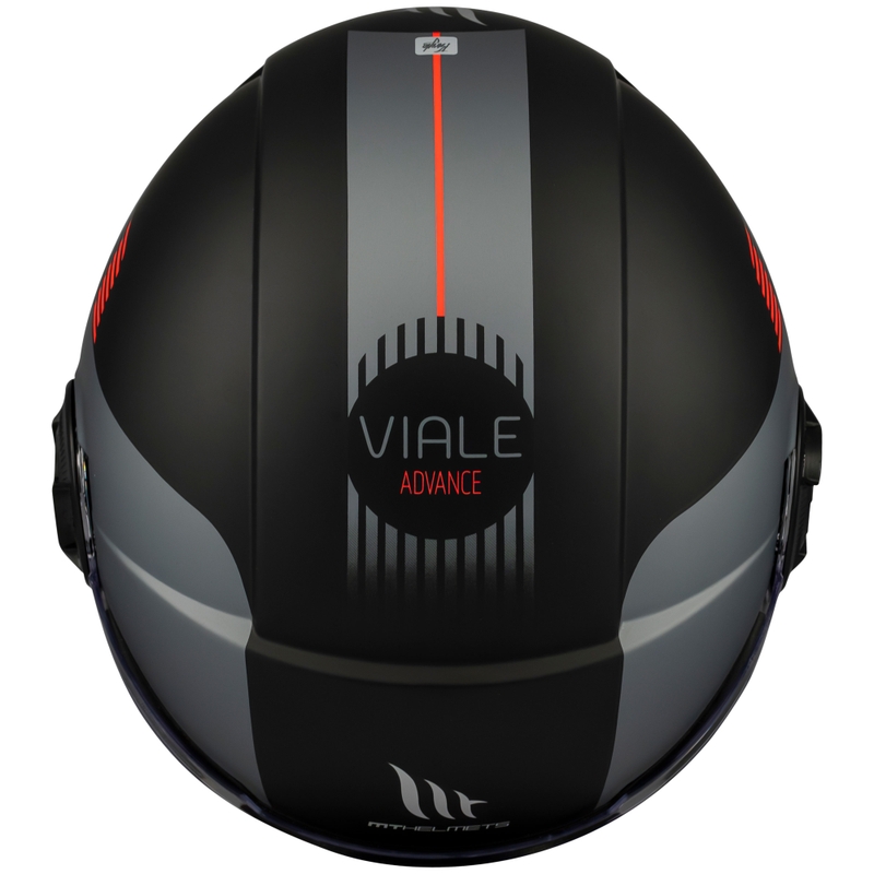 Offener Motorradhelm MT Viale SV S Advance matt schwarz-grau