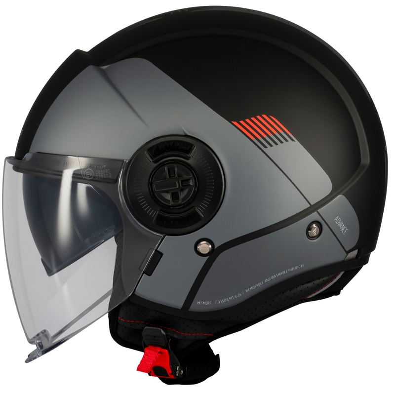 Offener Motorradhelm MT Viale SV S Advance matt schwarz-grau