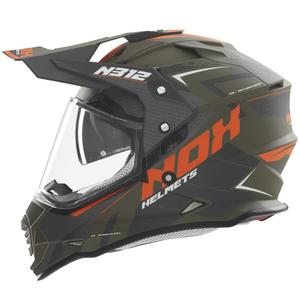 Enduro-Motorradhelm NOX N312 Vapor matt khaki-orange