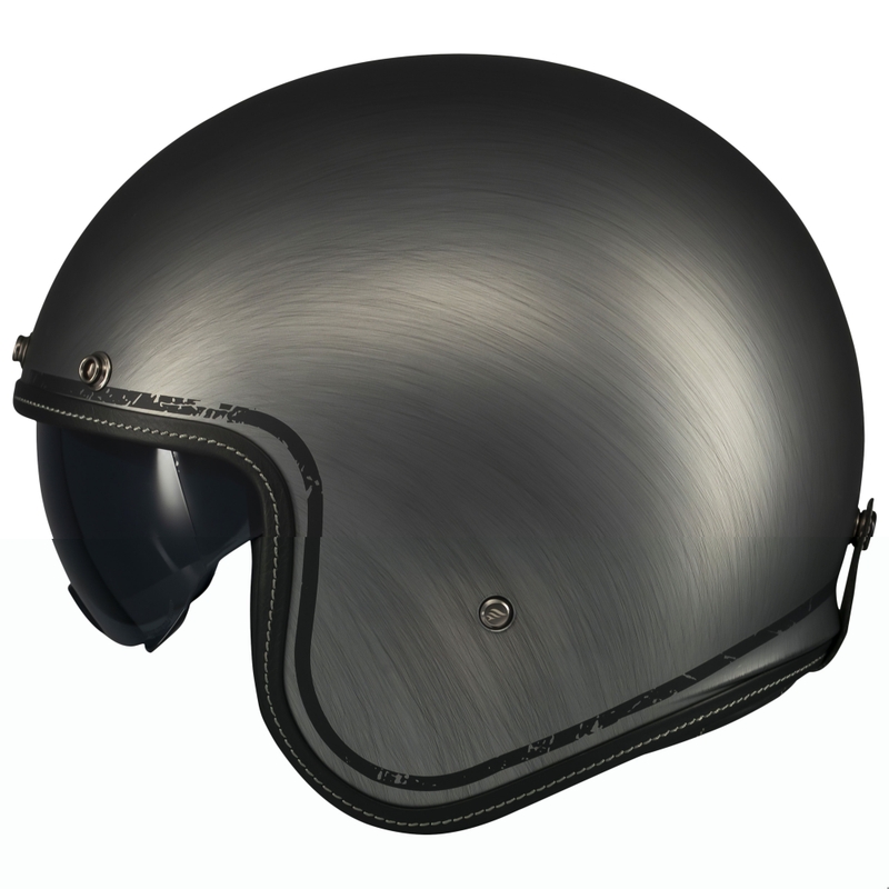 Motorrad-Jethelm MT Le Mans 2 SV Scratched Chrome mattgrau