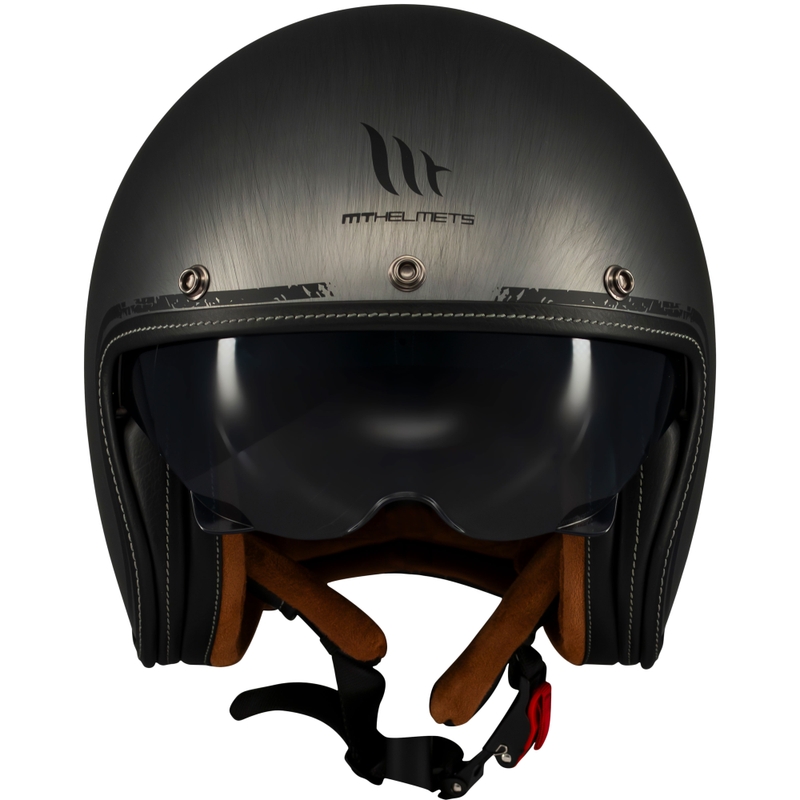 Motorrad-Jethelm MT Le Mans 2 SV Scratched Chrome mattgrau