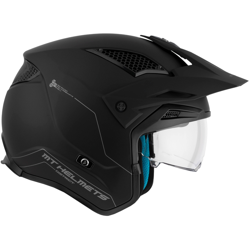 Offener Trial-Motorradhelm MT District SV Solid Mattschwarz