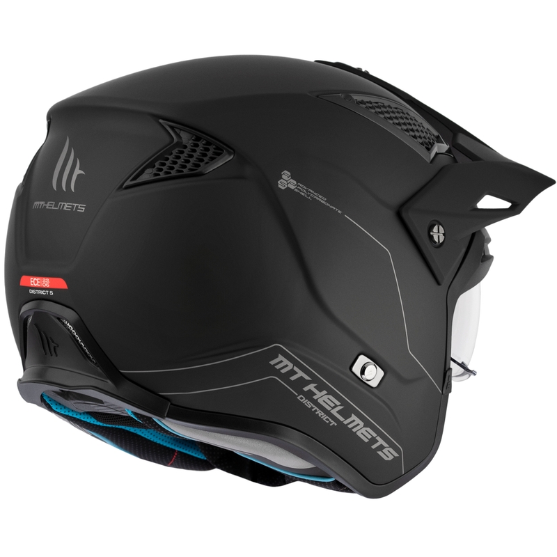 Offener Trial-Motorradhelm MT District SV Solid Mattschwarz