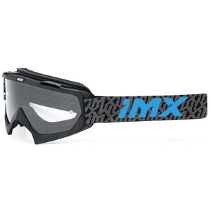 Motocrossbrille iMX Mud schwarz-grau-blau mit klarem Plexiglas