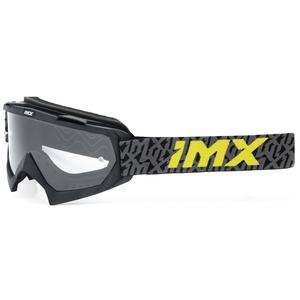 Motocrossbrille iMX Mud schwarz-grau-fluogelb mit klarem Plexiglas