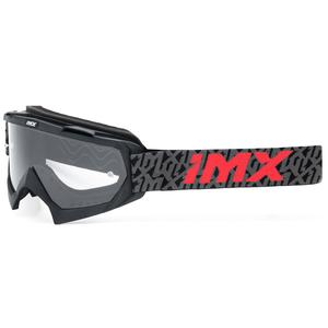 Motocrossbrille iMX Mud schwarz-grau-rot mit klarem Plexiglas