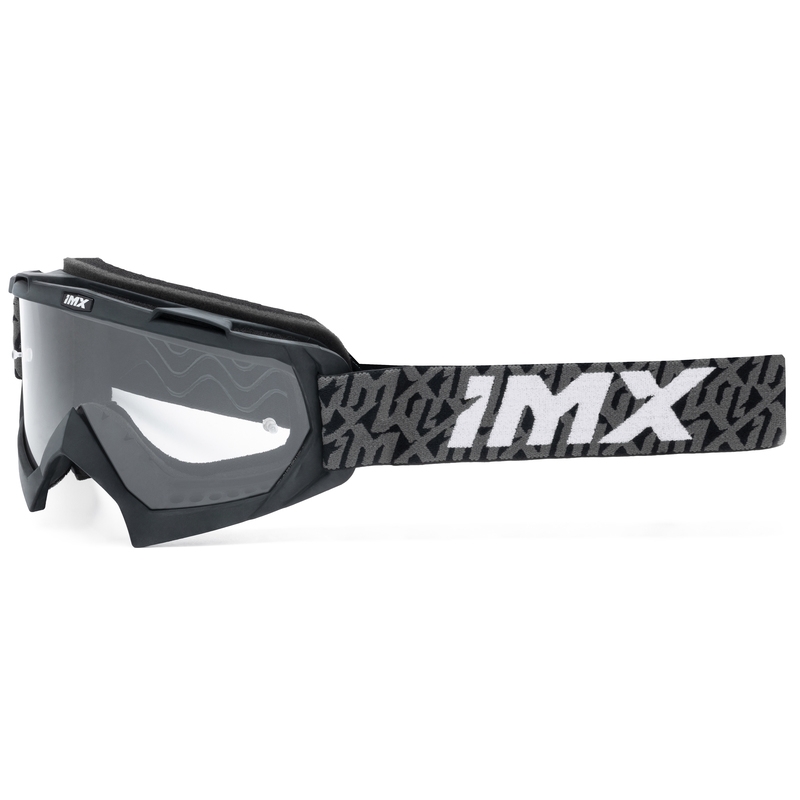 Motocrossbrille iMX Mud schwarz-grau-weiß mit klarem Plexiglas