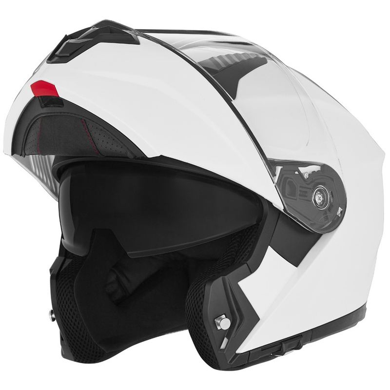 Klapphelm für Motorrad NOX N968 perlweiß