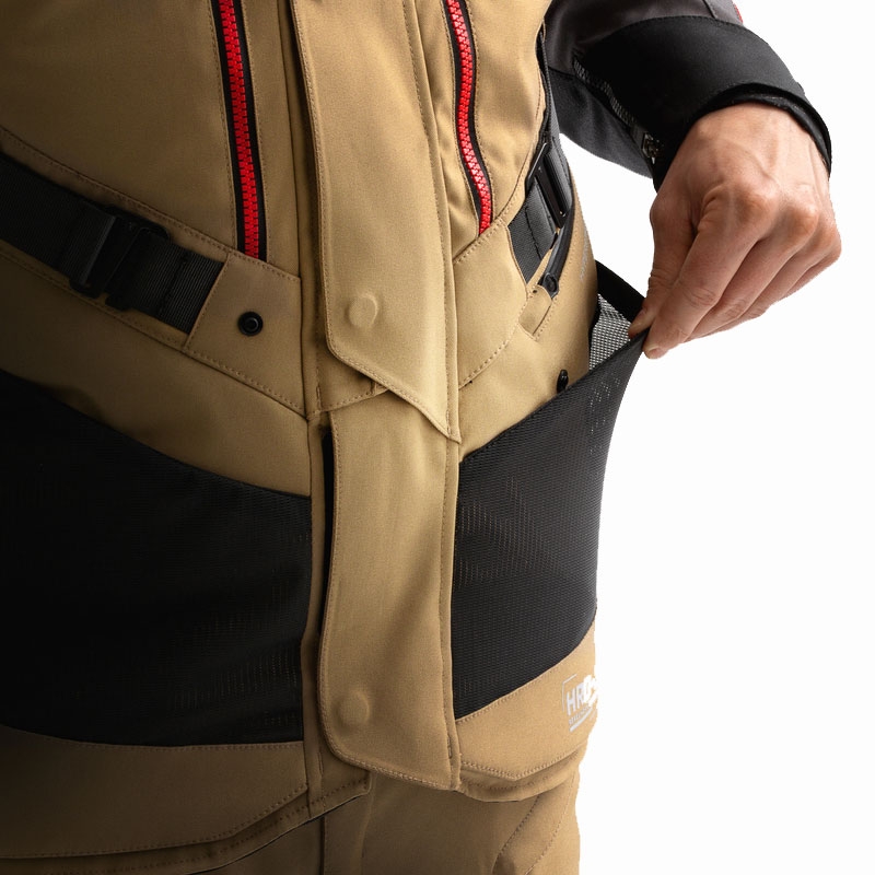Motorradjacke Rebelhorn Hardy 3.0 beige-grau-rot