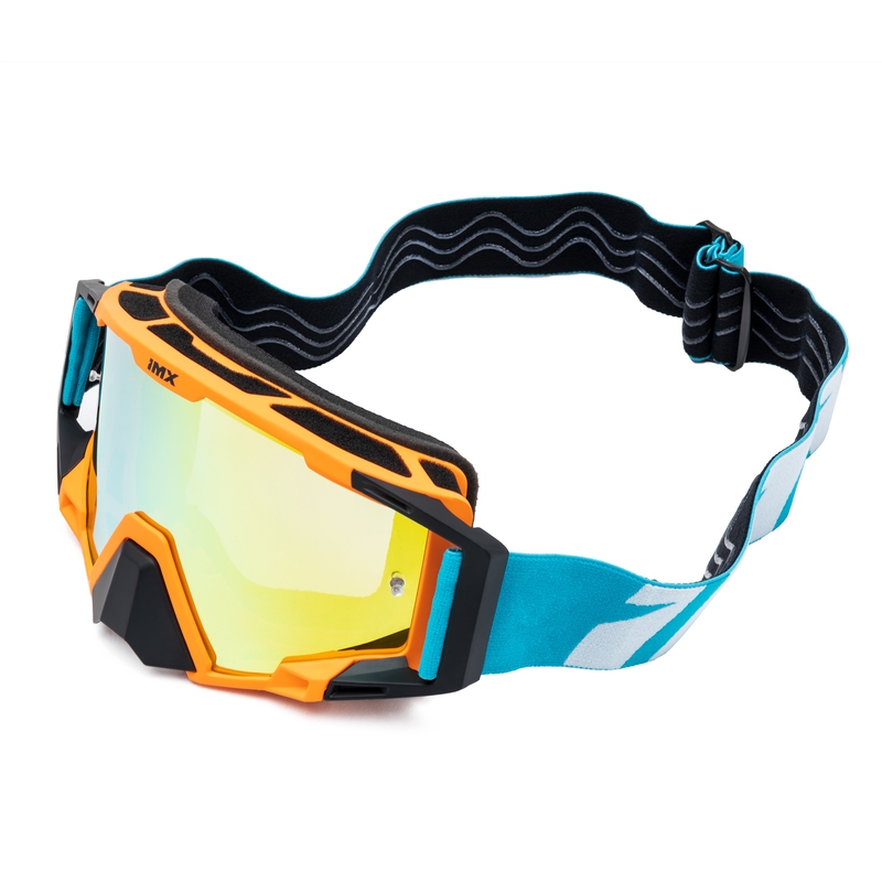 Motocrossbrille iMX Sand orange-blau-weiß mit Iridium-Plexiglas