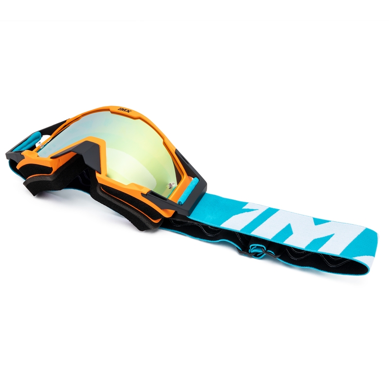 Motocrossbrille iMX Sand orange-blau-weiß mit Iridium-Plexiglas