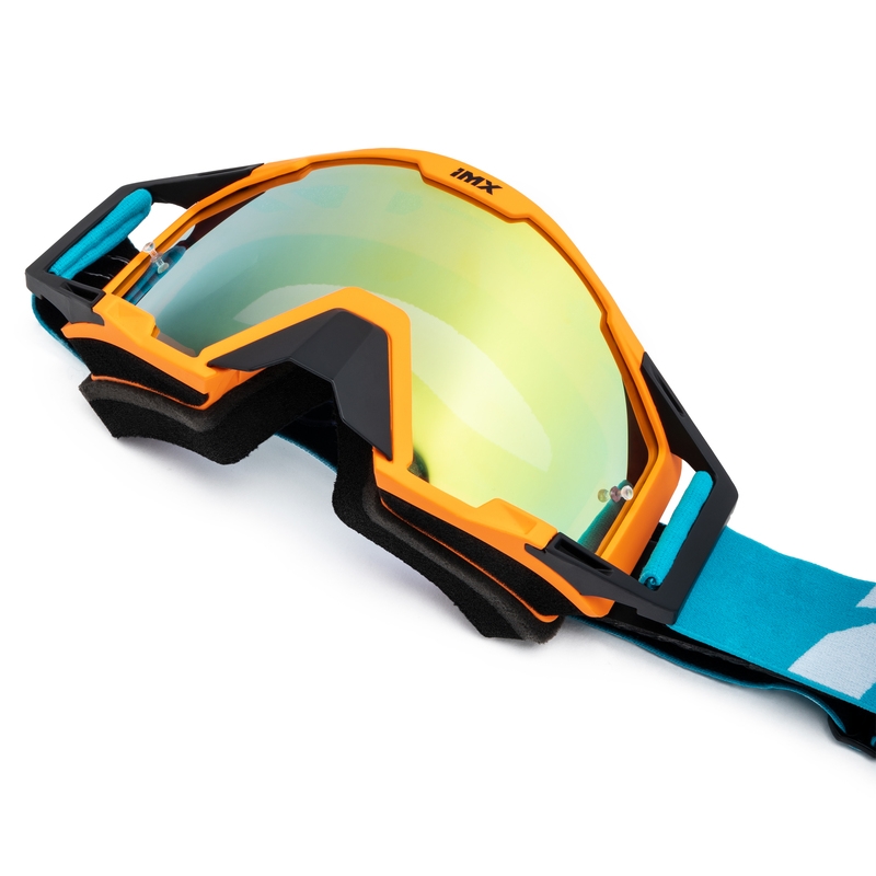 Motocrossbrille iMX Sand orange-blau-weiß mit Iridium-Plexiglas