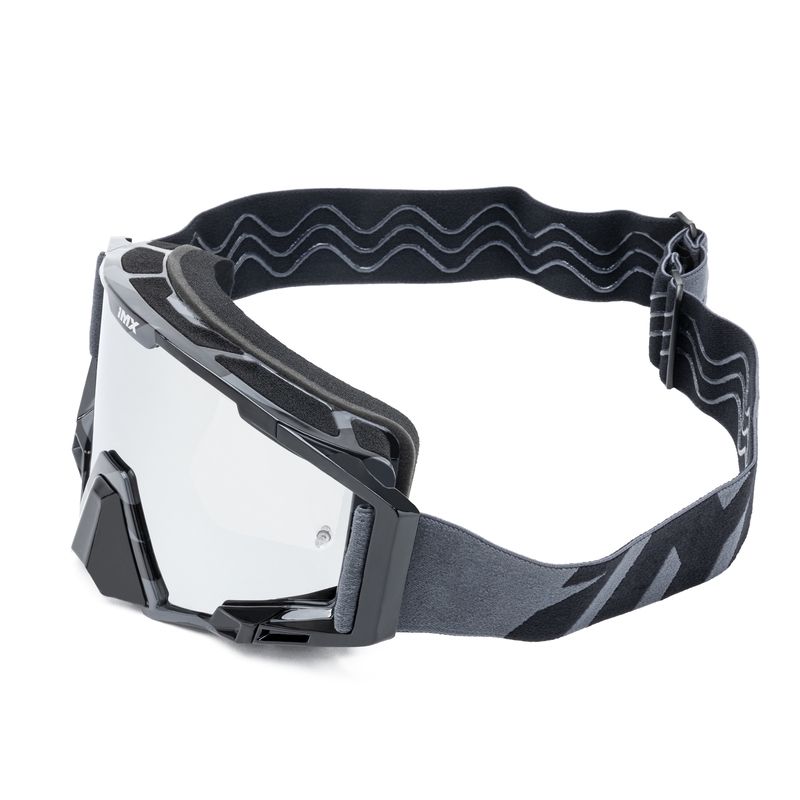 Motocrossbrille iMX Sandgrau-Schwarz mit Iridium-Plexiglas