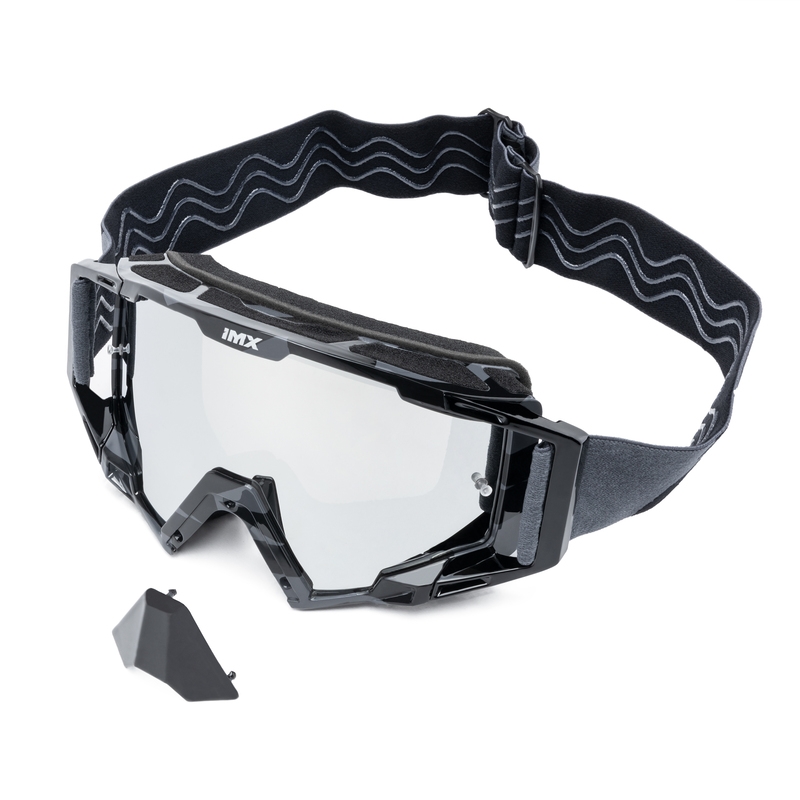 Motocrossbrille iMX Sandgrau-Schwarz mit Iridium-Plexiglas