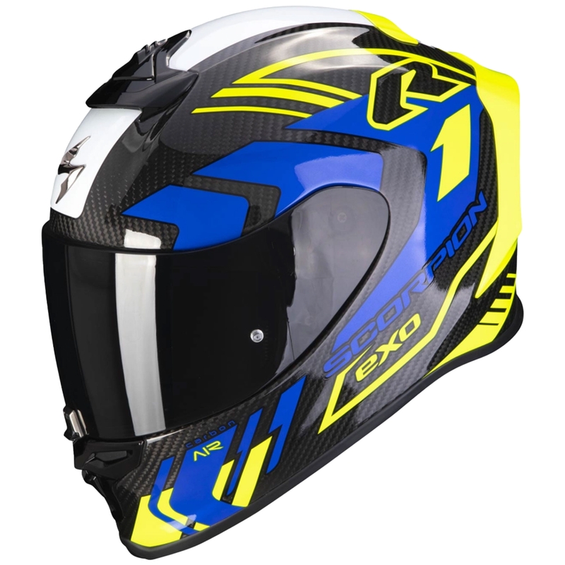 Integralhelm Scorpion EXO-R1 EVO Carbon Air Supra schwarz-fluorgelb-blau