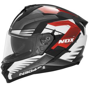 Integralhelm Motorrad NOX N304S CARVER schwarz-weiß-rot
