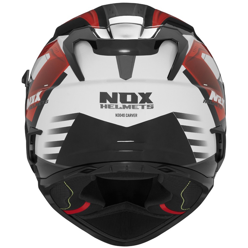 Integralhelm Motorrad NOX N304S CARVER schwarz-weiß-rot