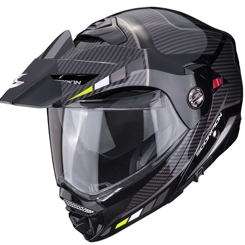 Motorradhelm SCORPION ADX-2 CAMINO schwarz-silber-fluoreszierend gelb im Angebot Ausverkauf