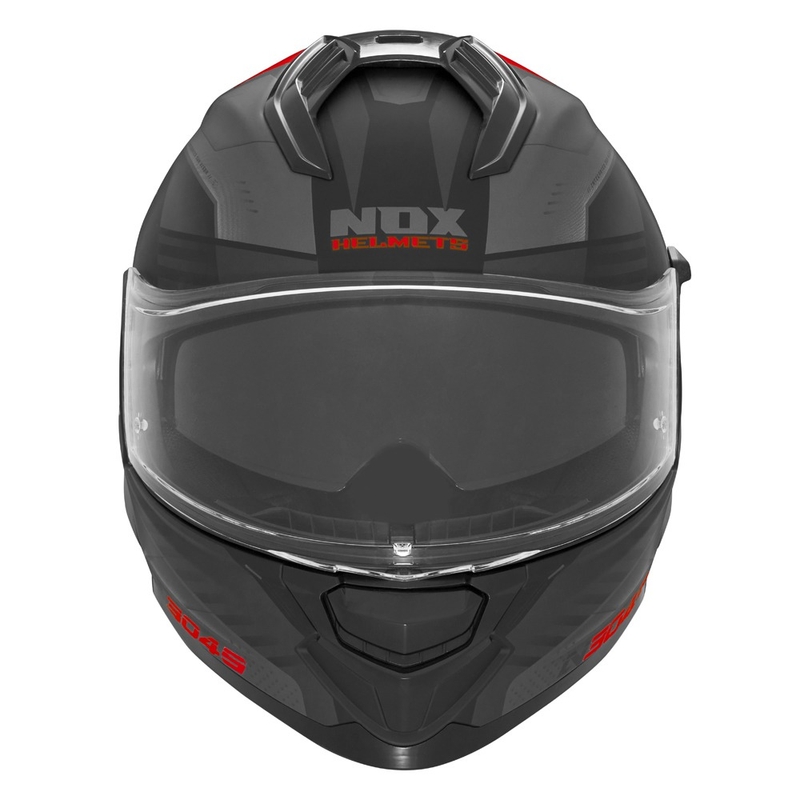 Integralhelm Motorrad NOX N304S CARVER matt schwarz-rot