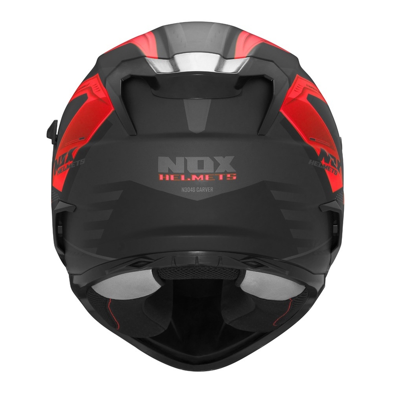 Integralhelm Motorrad NOX N304S CARVER matt schwarz-rot