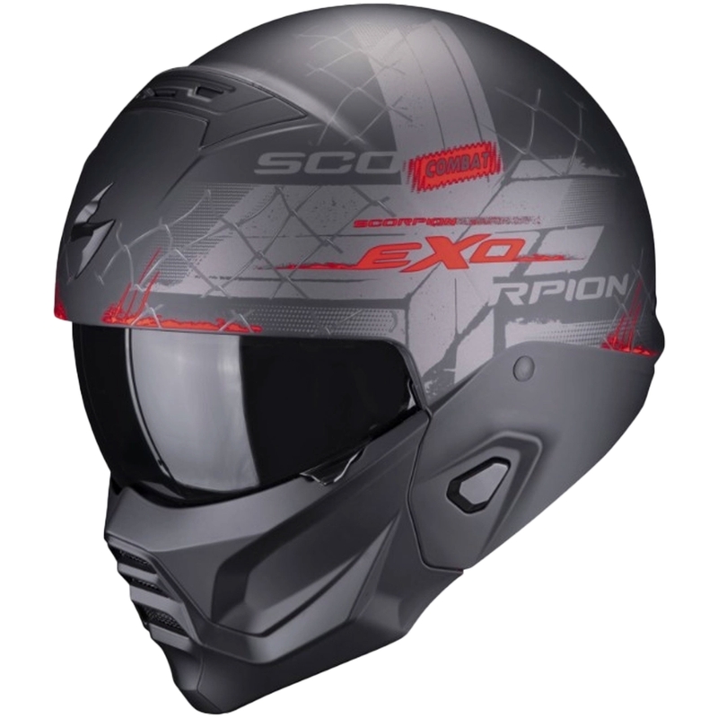 Helm Skorpion EXO-COMBAT II Xenon schwarz-rot matt