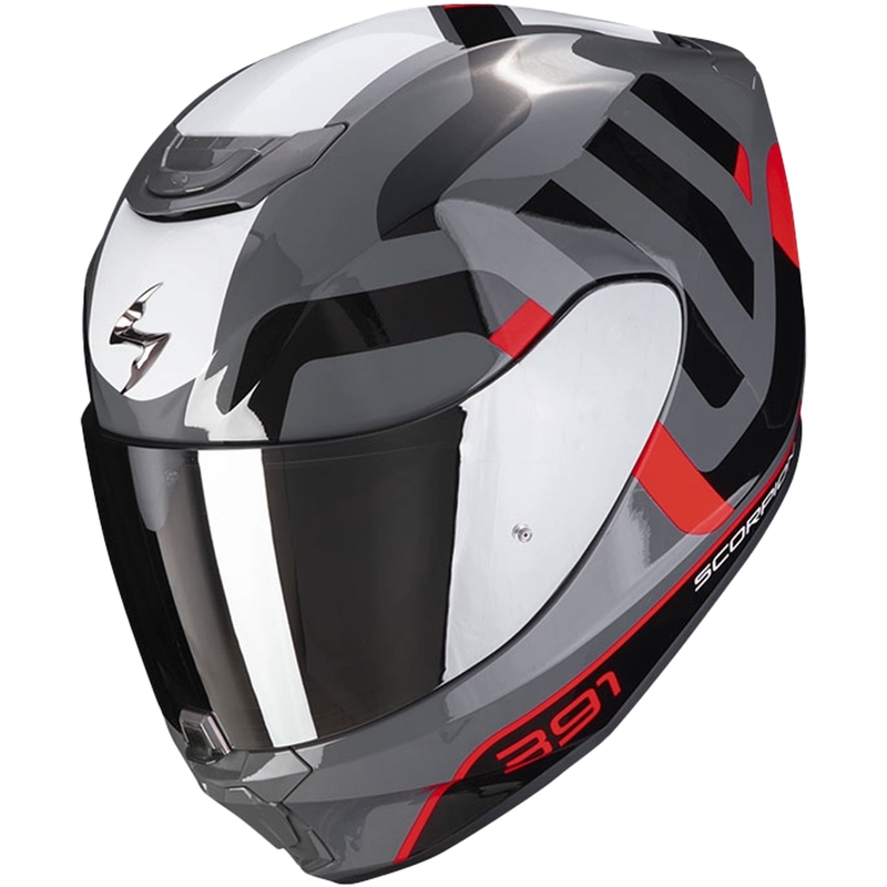 Integral Motorradhelm Scorpion EXO-391 Arok grau-rot-schwarz Ausverkauf
