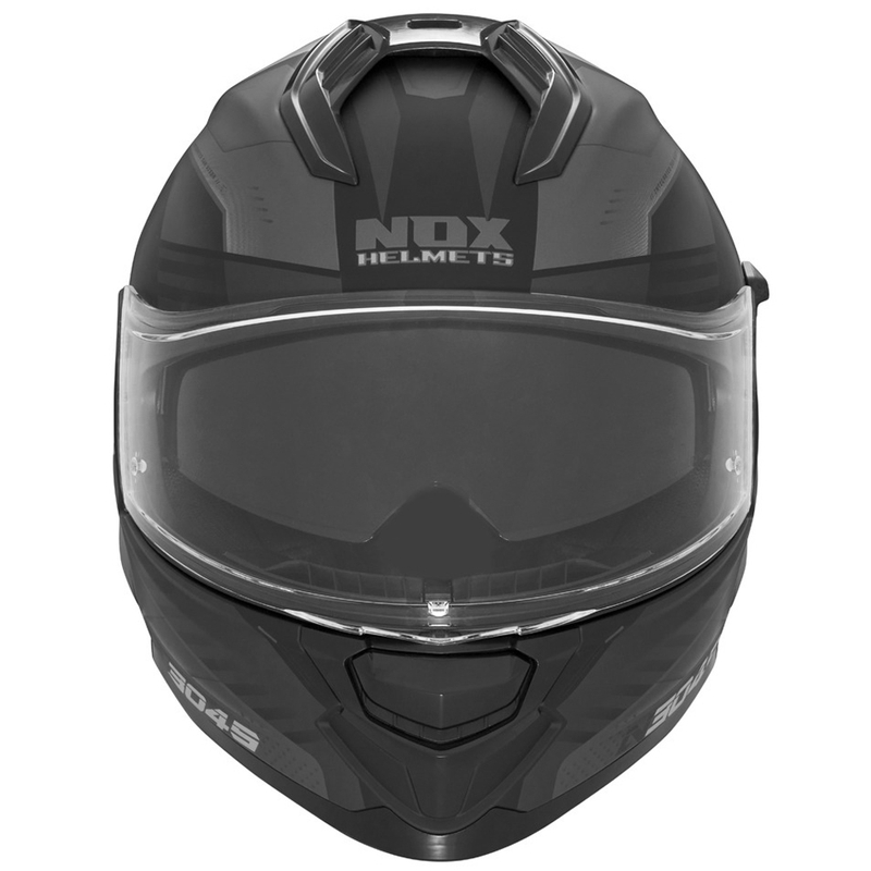 Integralhelm Motorrad NOX N304S CARVER Mattschwarz-Titan