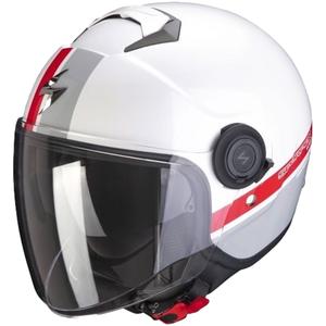 Motorradhelm SCORPION EXO-CITY STRADA weiß-silber-rot