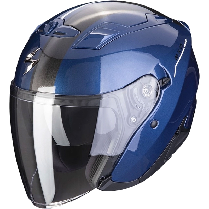 Offener Helm Scorpion EXO-230 SR dunkelblau-weiß