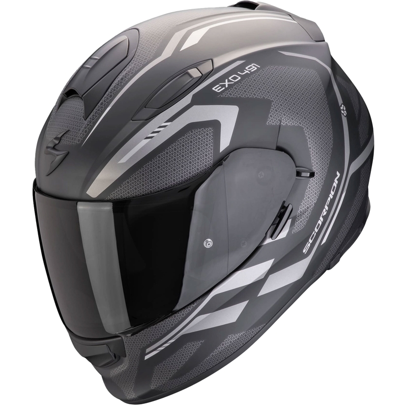 Scorpion EXO-491 KRYPTA Integralhelm für Motorräder, matt schwarz-silber