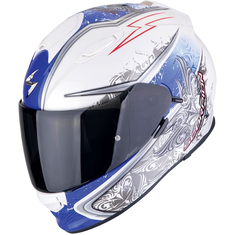 Scorpion EXO-491 RUN Integralhelm Motorrad weiß-blau Ausverkauf