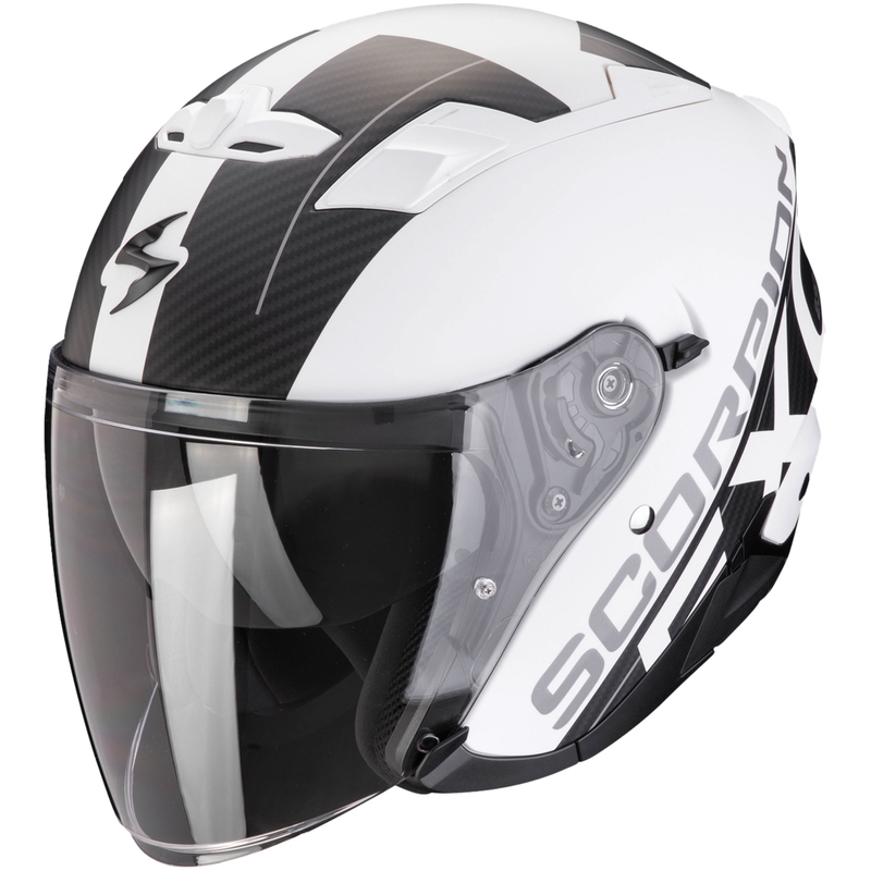 Offener Motorradhelm SCORPION EXO-230 QR mattweiß-schwarz Ausverkauf