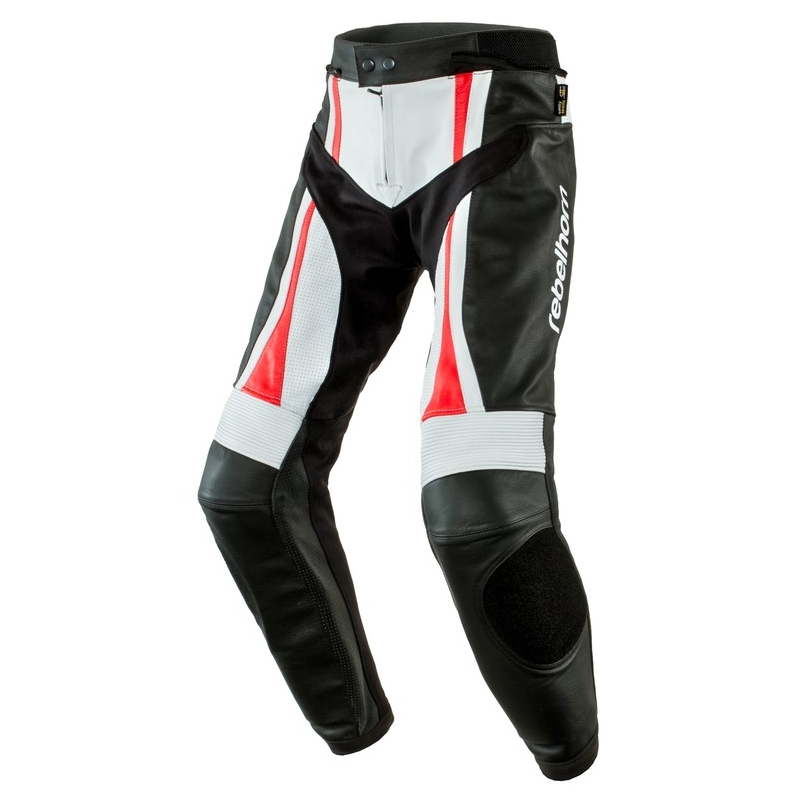 Rebelhorn Piston II Schwarz/Weiß/Rot Motorradhosen Ausverkauf
