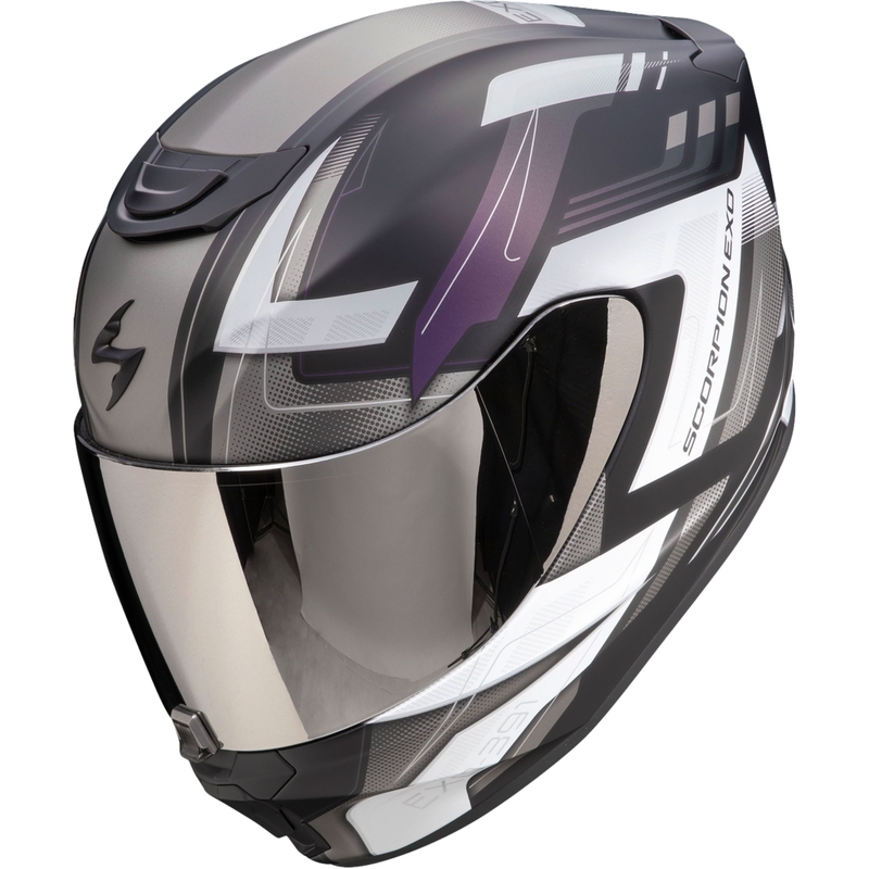 Scorpion EXO-391 Captor Integralhelm für Motorräder, mattschwarzes Chamäleon, im Angebot Ausverkauf