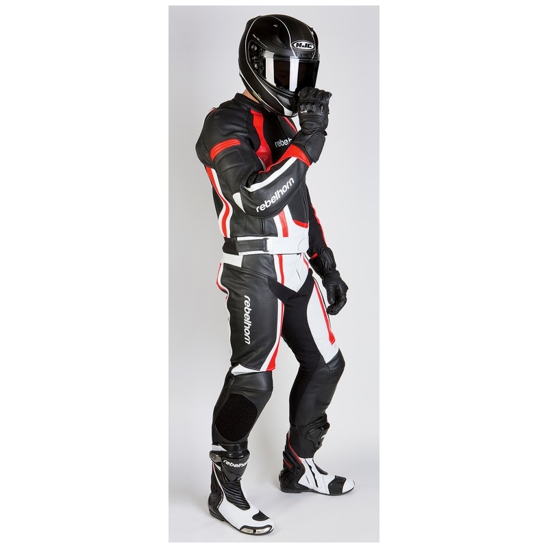 Rebelhorn Piston II Schwarz/Weiß/Rot Motorradhosen Ausverkauf