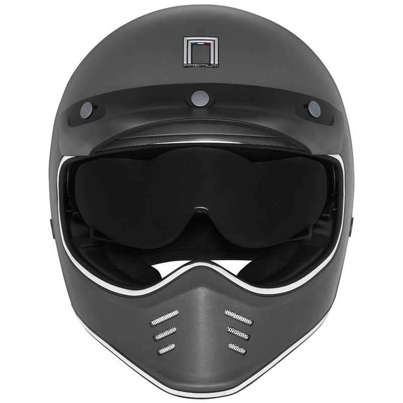 NOX PREMIUM SEVENTY II Integralhelm für Motorradfahrer, Titan