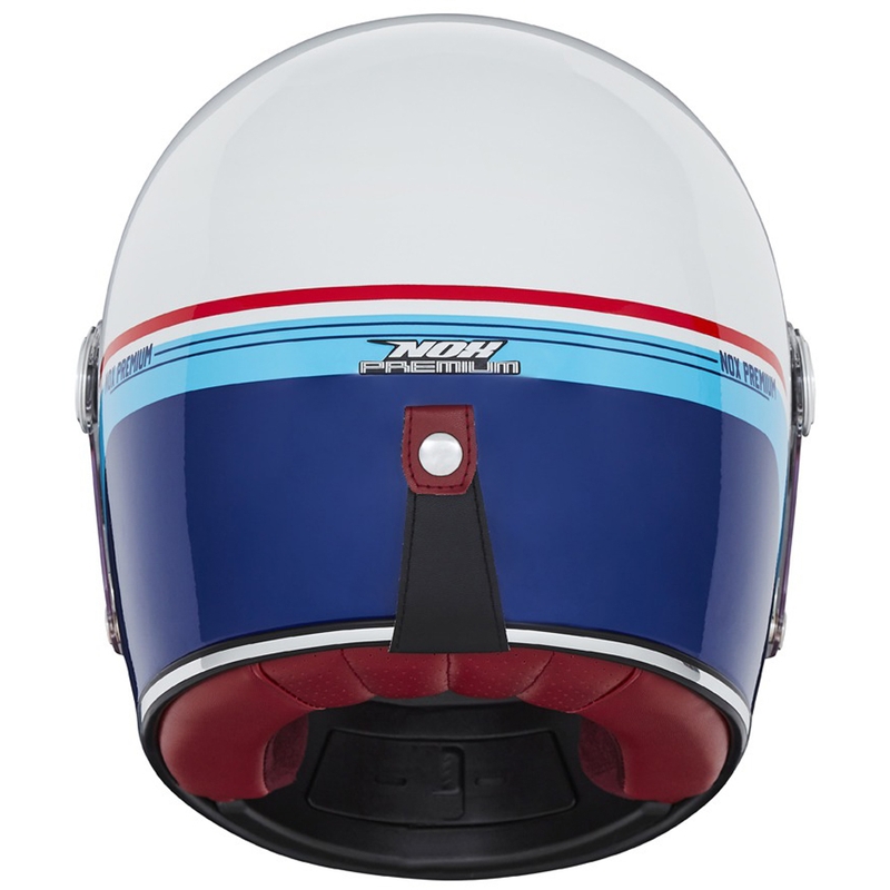 NOX PREMIUM REVENGE Integralhelm Motorrad weiß-blau-rot