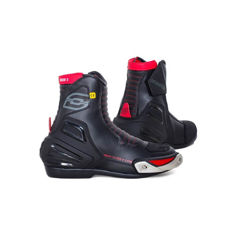 Ozone Urban II CE schwarz und rot Motorradstiefel Ausverkauf