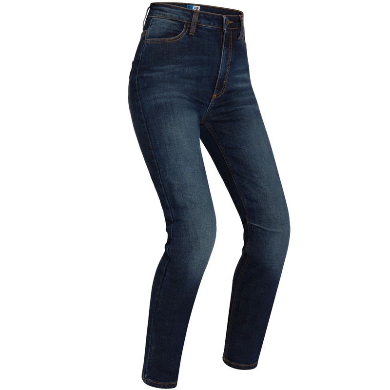 Damen-Motorradjeans PMJ Sara blau Ausverkauf