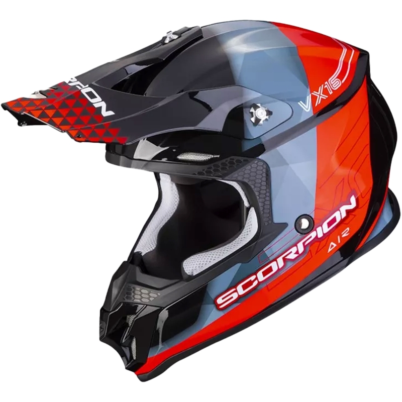 Motocross Helm Scorpion VX-16 EVO AIR GEM schwarz-blau-rot