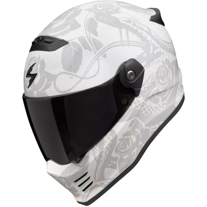 Integral Motorradhelm Scorpion Covert FX Dragon matt grau-silber