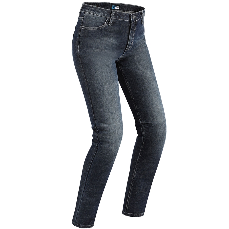 PMJ Rider Blaue Motorradjeans für Frauen Ausverkauf