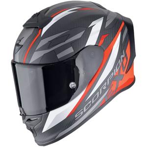 Integrierter Motorradhelm Scorpion EXO-R1 EVO CARBON AIR RUNNER mattschwarz-rot