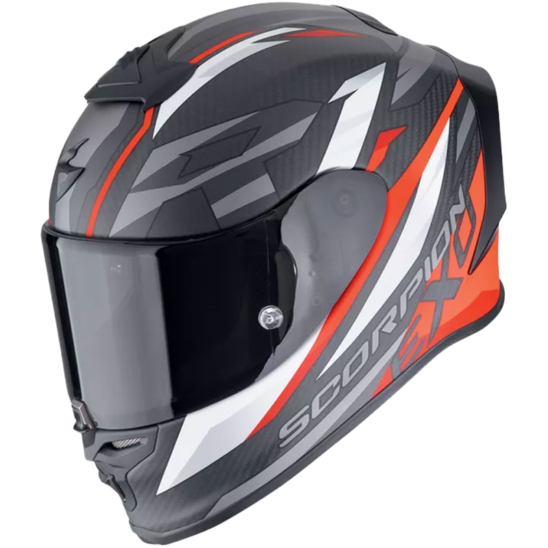 Integrierter Motorradhelm Scorpion EXO-R1 EVO CARBON AIR RUNNER mattschwarz-rot