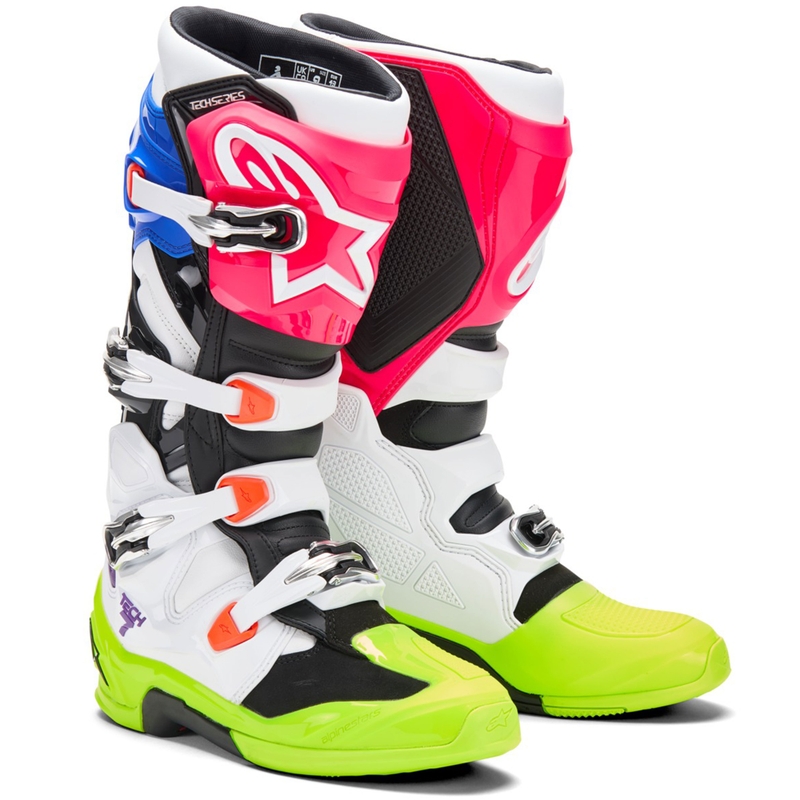 Alpinestars TECH 7 limitierte Auflage Hay mehrfarbige Motocross-Stiefel