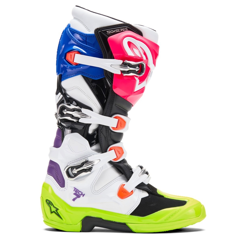 Alpinestars TECH 7 limitierte Auflage Hay mehrfarbige Motocross-Stiefel