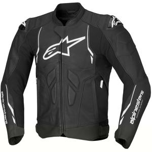 Alpinestars Dusk Leder Motorradjacke schwarz-weiß