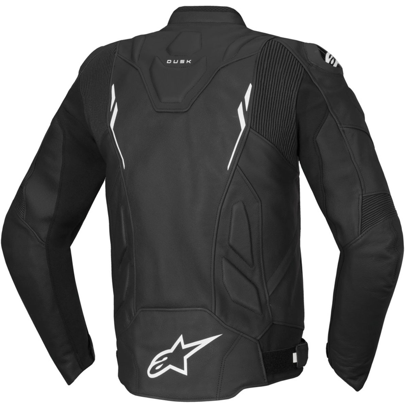 Alpinestars Dusk Leder Motorradjacke schwarz-weiß